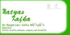 matyas kafka business card